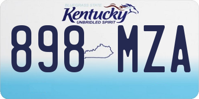 KY license plate 898MZA