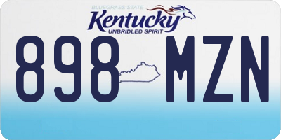 KY license plate 898MZN