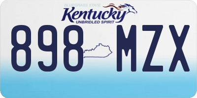KY license plate 898MZX