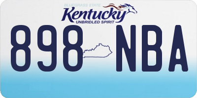 KY license plate 898NBA
