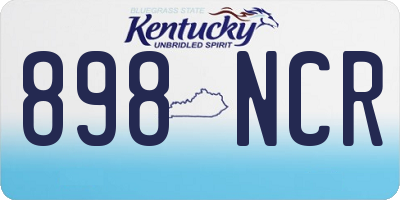 KY license plate 898NCR