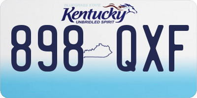 KY license plate 898QXF