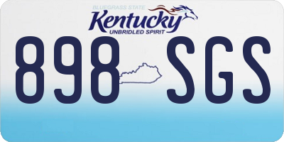 KY license plate 898SGS