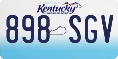 KY license plate 898SGV