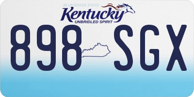 KY license plate 898SGX
