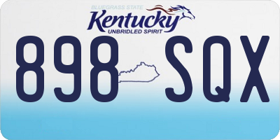 KY license plate 898SQX