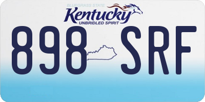 KY license plate 898SRF
