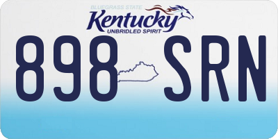 KY license plate 898SRN