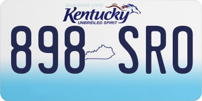 KY license plate 898SRO