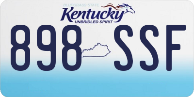 KY license plate 898SSF