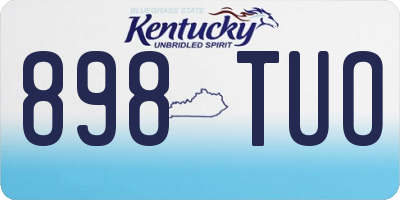 KY license plate 898TUO