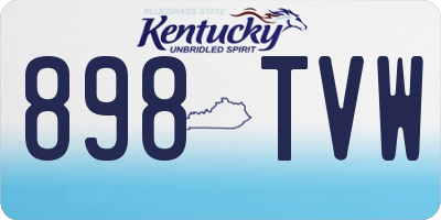 KY license plate 898TVW