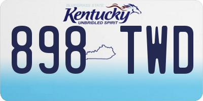 KY license plate 898TWD