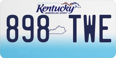 KY license plate 898TWE
