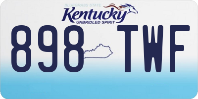 KY license plate 898TWF