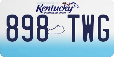 KY license plate 898TWG