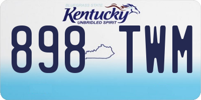 KY license plate 898TWM