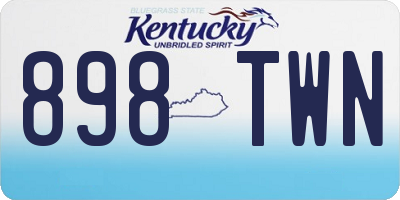 KY license plate 898TWN