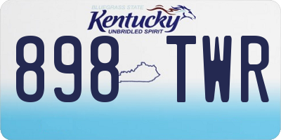 KY license plate 898TWR