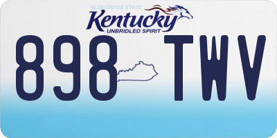 KY license plate 898TWV