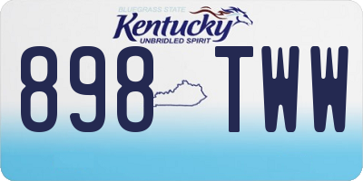 KY license plate 898TWW