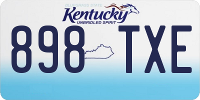 KY license plate 898TXE