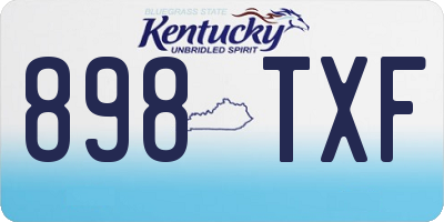 KY license plate 898TXF