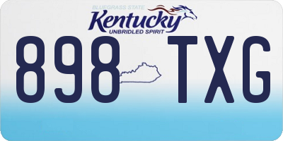 KY license plate 898TXG