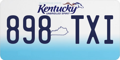 KY license plate 898TXI