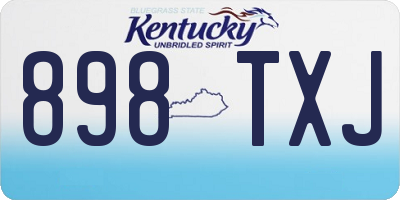 KY license plate 898TXJ