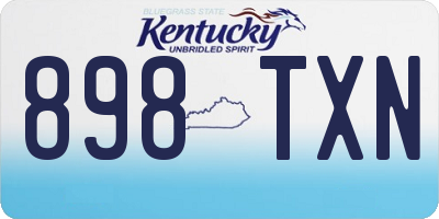 KY license plate 898TXN
