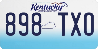 KY license plate 898TXO