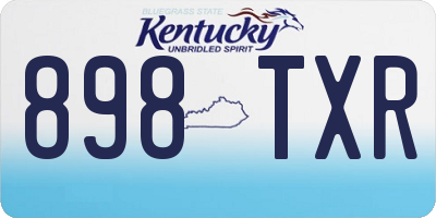 KY license plate 898TXR