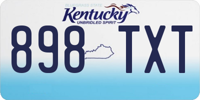 KY license plate 898TXT
