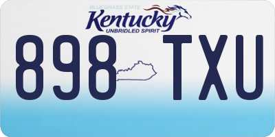 KY license plate 898TXU