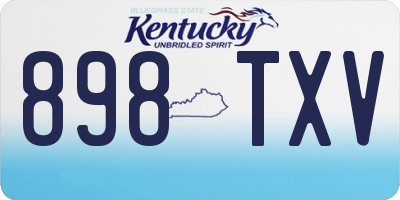 KY license plate 898TXV
