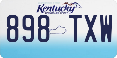 KY license plate 898TXW