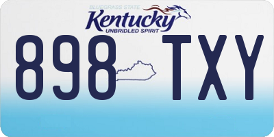 KY license plate 898TXY