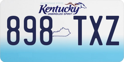 KY license plate 898TXZ