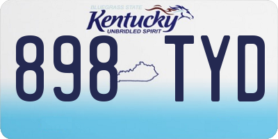 KY license plate 898TYD