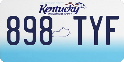 KY license plate 898TYF