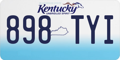 KY license plate 898TYI