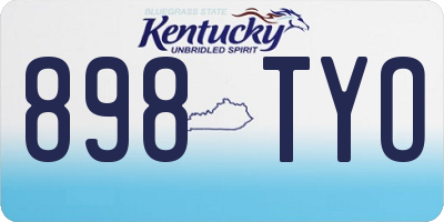 KY license plate 898TYO