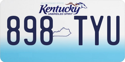 KY license plate 898TYU