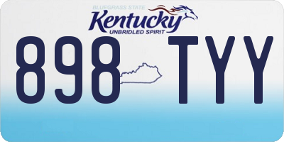KY license plate 898TYY
