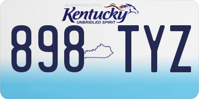 KY license plate 898TYZ