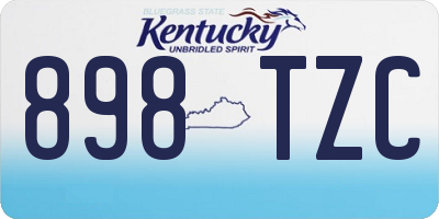 KY license plate 898TZC