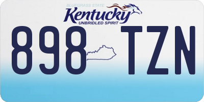 KY license plate 898TZN