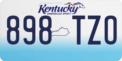 KY license plate 898TZO