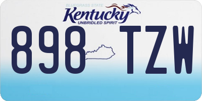 KY license plate 898TZW